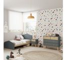 Pack Lit 90x190cm + Chevet 2 Tiroirs + Commode 4t Coloris Gris Et Naturel - Kaina