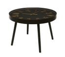 Table D'appoint Horloge Silencieuse Ø70cm Noir Et Or - Orlar