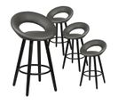 Lot De 4 Tabourets Gris Et Noirs - Lothar