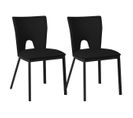 Lot De 2 Chaises Noires Métal Et Simili - Catalia