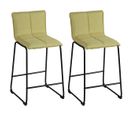 Lot De 2 Tabourets De Bar Tissu Vert - Teodore