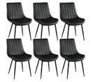 Lot De 6 Chaises Noires Métal Et Pvc - Carolann