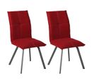 Lot De 2 Chaises Tissu Coloris Rouge - Bispo