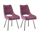 Lot De 2 Chaises Tissu Coloris Violet - Amado