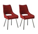 Lot De 2 Chaises Tissu Coloris Rouge - Amado