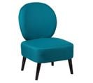 Fauteuil Crapaud Tissu Coloris Bleu Canard - Skalan