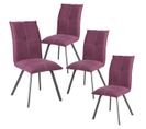 Lot De 4 Chaises Tissu Coloris Violet - Bispo