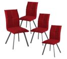 Lot De 4 Chaises Tissu Coloris Rouge - Bispo