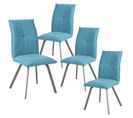 Lot De 4 Chaises Tissu Coloris Bleu - Bispo