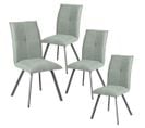 Lot De 4 Chaises Tissu Coloris Vert D'eau - Bispo