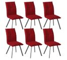 Lot De 6 Chaises Tissu Coloris Rouge - Bispo