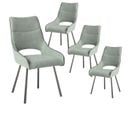 Lot De 4 Chaises Tissu Coloris Vert D'eau - Amado