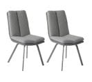 Lot De 2 Chaises Bi-ton Grises Avec Sur-coussin - Callom