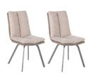 Lot De 2 Chaises Bi-ton Beiges Avec Sur-coussin - Callom