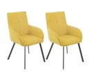 Lot De 2 Fauteuils Jaunes Piètement Gris Mat - Catila