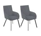 Lot De 2 Fauteuils Gris Piètement Gris Mat - Catila