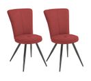 Lot De 2 Chaises Matelassées Rouges - Paril