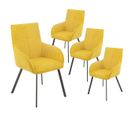 Lot De 4 Fauteuils Jaunes Piètement Gris Mat - Catila