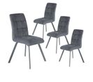 Lot De 4 Chaises Capitonnées Gris - John