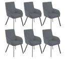 Lot De 6 Fauteuils Gris Piètement Gris Mat - Catila