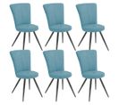 Lot De 6 Chaises Matelassées Bleues - Paril