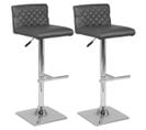 Lot De 2 Tabourets De Bar Gris - Button