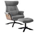 Fauteuil Inclinable + Repose-pieds Gris - Obanos