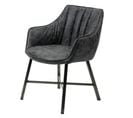 Fauteuil De Table Rembourré Anthracite Bandes Verticales Melbourne