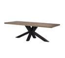 Table Pied Central Bois De Chêne Et Métal 200 Cm Hudson