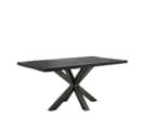 Table Pied Central Bois De Manguier Noir 165 Cm Lucknow