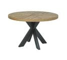 Table à Manger Ronde En Marqueterie De Chêne 120 Cm Finition Bois Naturel Arlington 2