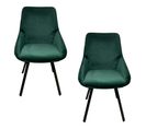 Chaise Pivotante Moderne En Velours Vert Oka (lot De 2)