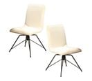 Chaise Pivotante Velours Blanc Cassé (lot De 2) Oka