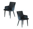 Fauteuil De Table Moderne En Velours Bleu (lot De 2) Hawai