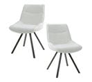 Chaise Blanche En Bouclette Style Moderne (lot De 2) Galway