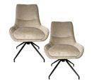 Chaise Pivotante Retro En Velours Taupe (lot De 2) Palerme