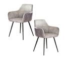 Fauteuil De Table Gris Bi-matière (lot De 2) Galway