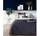 Housse De Couette Coton Bicolore Tertio®  Bleu Indigo / Blanc -200 X 200