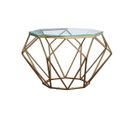 Table Basse Verre Silla - Transparent - Doré