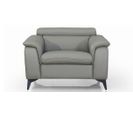 Fauteuil En Cuir Neyla Gris Souris