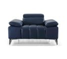 Fauteuil Cuir Design Lyam Bleu