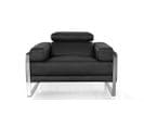 Fauteuil Cuir Design Aliyah Noir