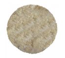 Tapis Shaggy Ø100cm Rond Fait Main Beige Motif Uni Sg Fin