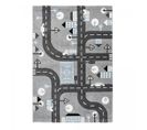 Tapis Enfant 80x150 Rectangle Tissé Gris Et Noir City Road