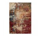 Tapis Chambre 120x170 Tissé Rouge Et Orange Rectangle Motif Abstrait Medello