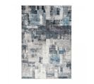 Tapis Chambre 120x170 Tissé Bleu Et Beige Rectangle Motif Abstrait Medalle