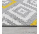 Tapis Entrée 50x80 Tissé Jaune Et Gris Rectangle Motif Géométrique Efelon