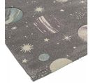 Tapis Enfant 120x170 Rectangle Tissé Gris Et Crème Planetkids