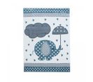 Tapis Enfant 160x230 Tissé Bleu Et Gris Motif Animaux Kid Rain