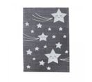 Tapis Enfant 80x150 Rectangle Tissé Gris Et Blanc Kid Stars